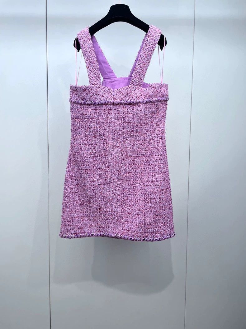 Chanel Chanel Pink Tweed Sleeveless Dress with Tags Size US 40 / EU 56 - 2 Thumbnail