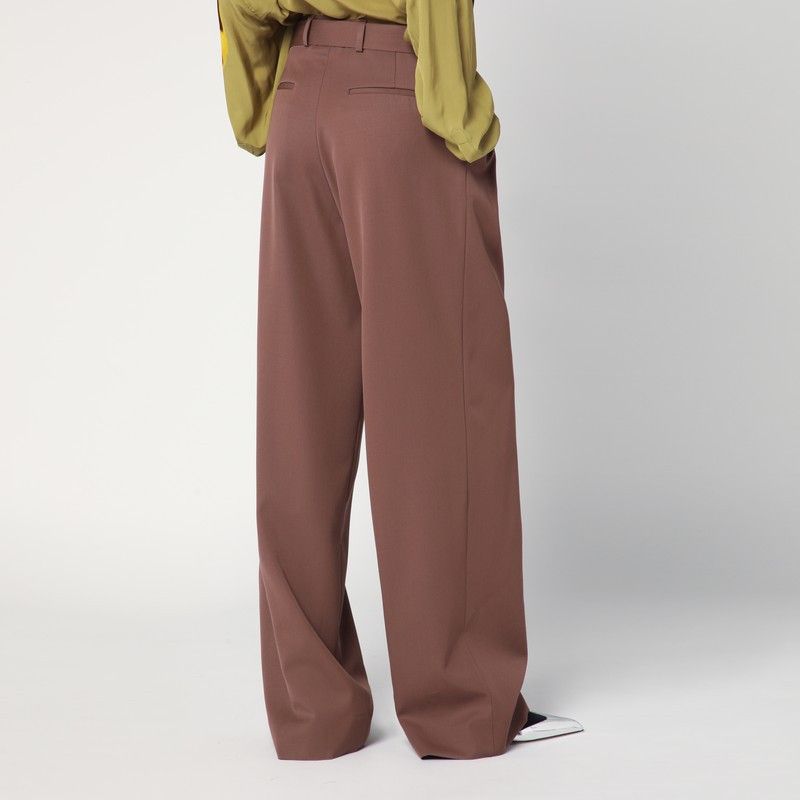 Dries Van Noten Dries Van Noten Wide Taupe Cotton Trousers Size 30" / US 8 / IT 44 - 2 Thumbnail