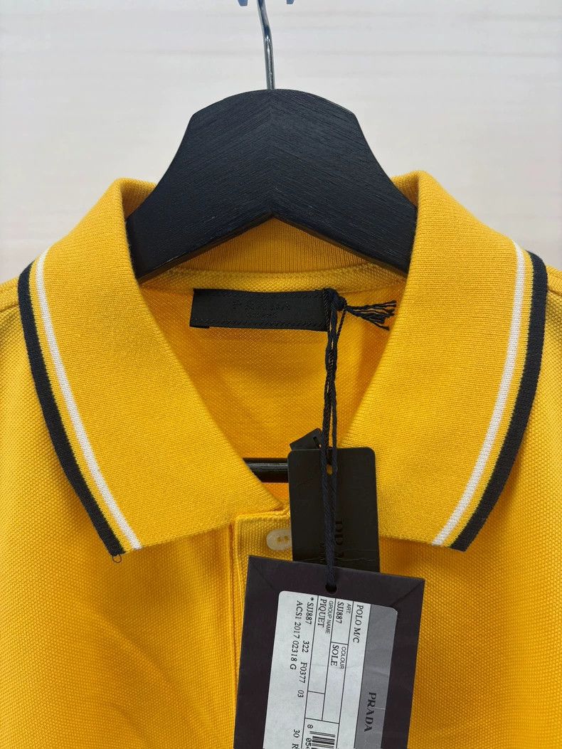 Prada Prada Yellow Short Sleeve Logo Polo Shirt Size US M / EU 48-50 / 2 - 4 Thumbnail