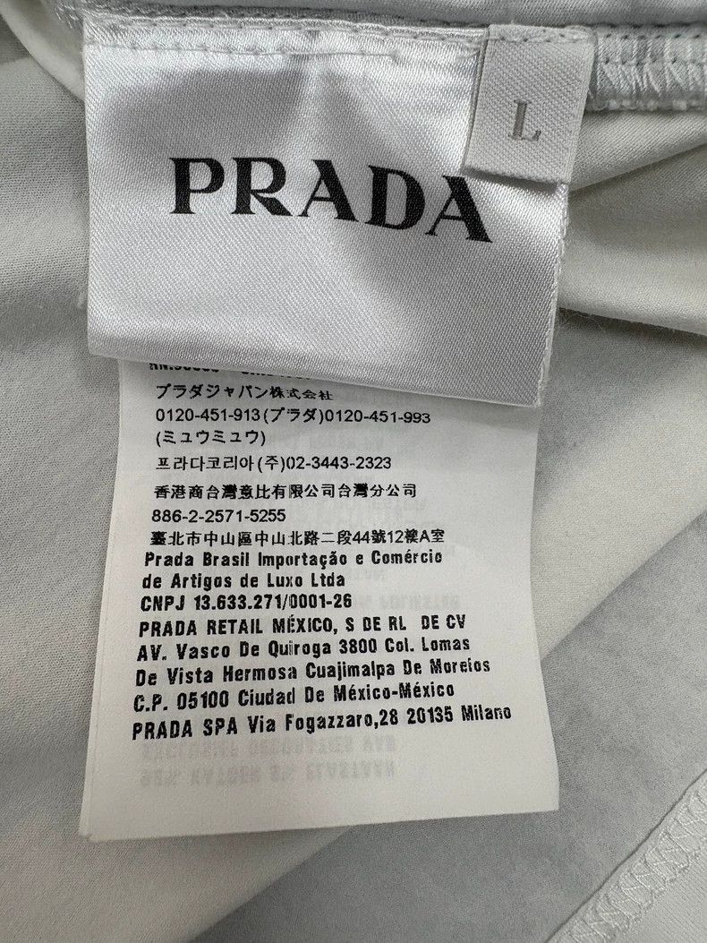 Prada Prada White Logo Short Sleeve T-Shirt Size US L / EU 52-54 / 3 - 8 Thumbnail