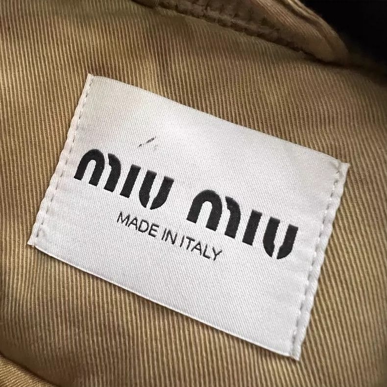Miu Miu Miu Miu Khaki Embroidered Logo Jacket Size US M / EU 48-50 / 2 - 5 Thumbnail