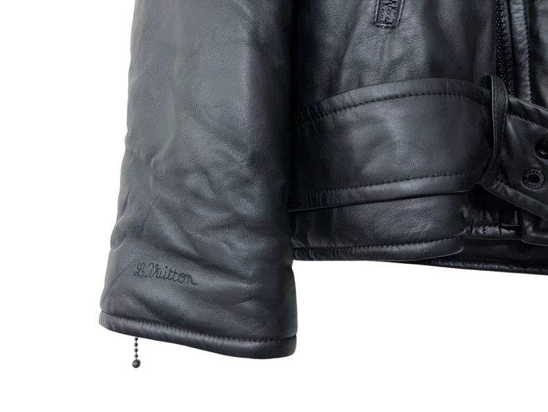 Louis Vuitton Louis Vuitton Black Leather Biker Jacket Size US L / EU 52-54 / 3 - 3 Thumbnail