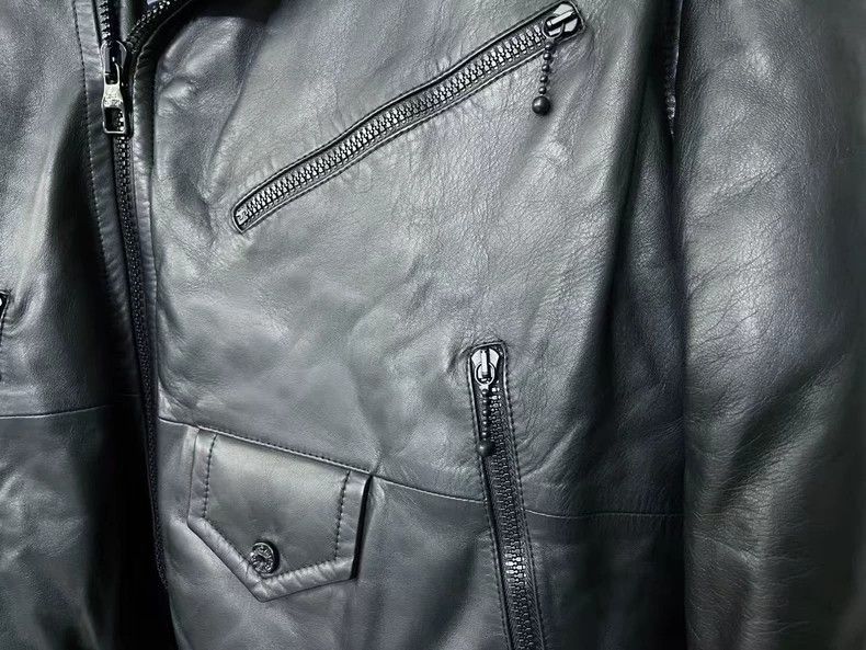 Louis Vuitton Louis Vuitton Black Leather Biker Jacket Size US L / EU 52-54 / 3 - 2 Thumbnail
