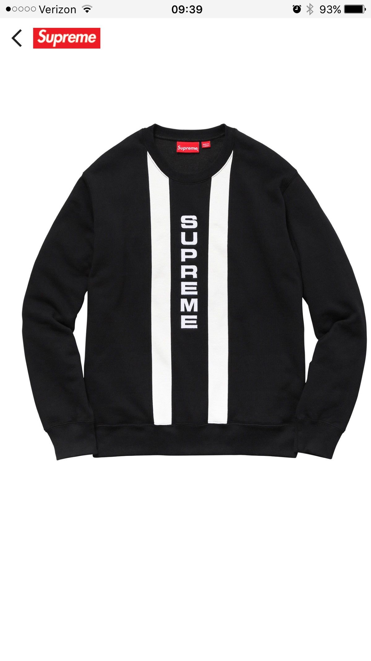 Supreme Vertical Logo Panel Crewneck | Grailed