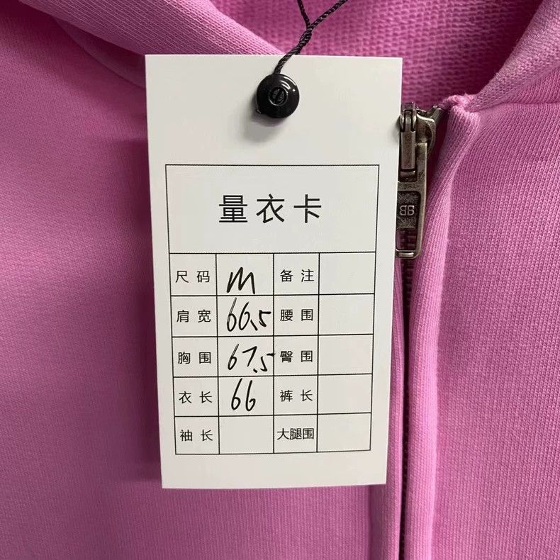 Balenciaga Balenciaga Pink Logo Zip Hoodie Sweater Size US M / EU 48-50 / 2 - 7 Thumbnail