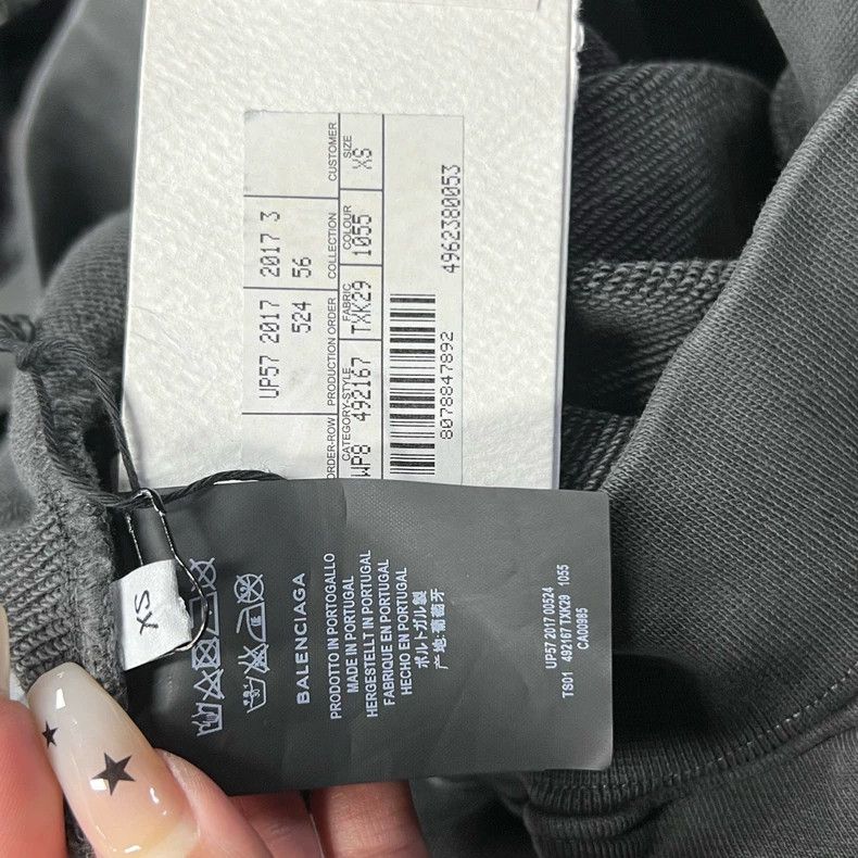 Balenciaga Balenciaga Gray Logo Hoodie with Pocket Size US XS / EU 42 / 0 - 4 Thumbnail
