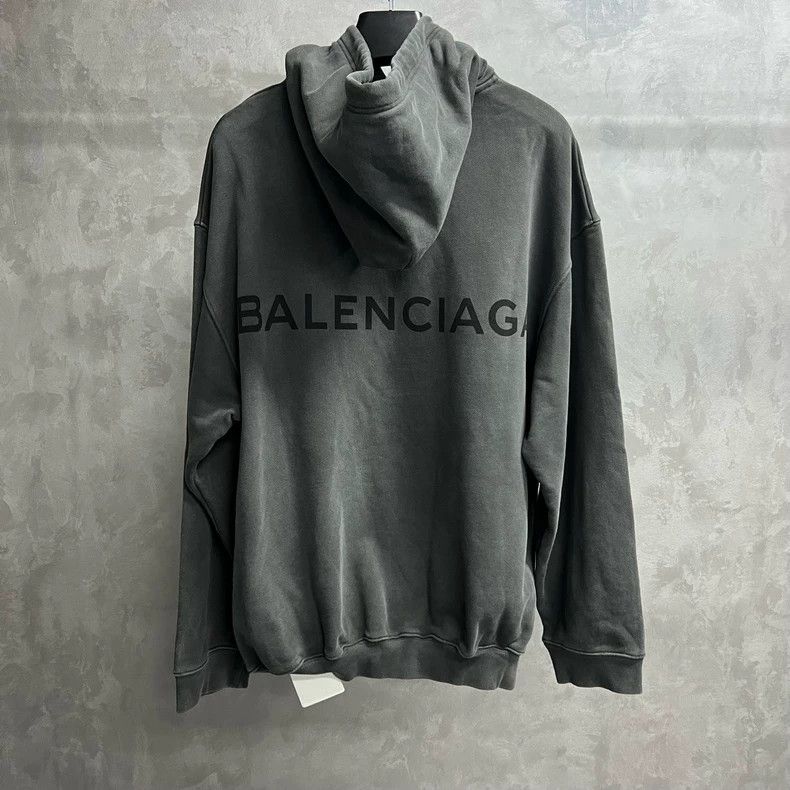 Balenciaga Balenciaga Gray Logo Hoodie with Pocket Size US XS / EU 42 / 0 - 3 Thumbnail