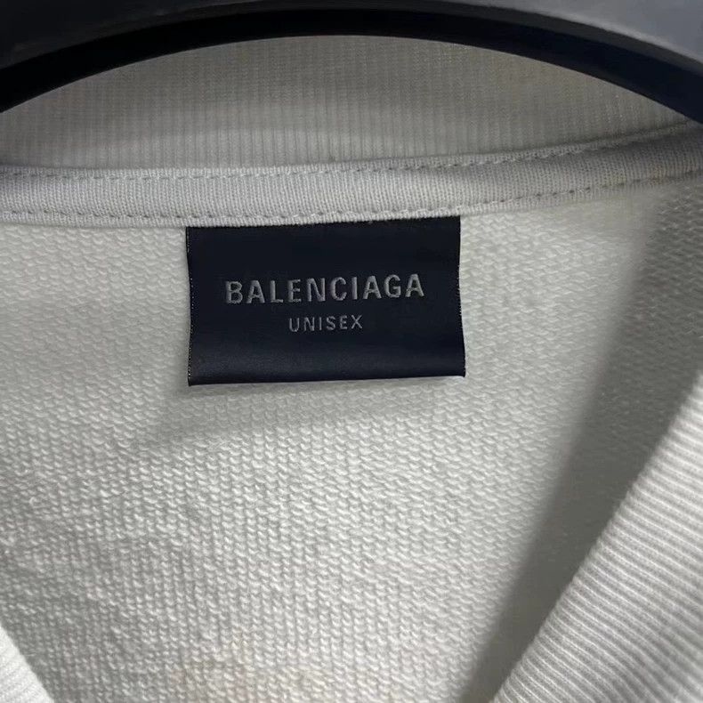 Balenciaga Balenciaga White Logo Printed Crewneck Sweatshirt Size US S / EU 44-46 / 1 - 2 Thumbnail