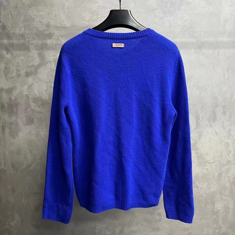 Gucci Gucci Blue Logo Stripe Knit Sweater Size US S / EU 44-46 / 1 - 2 Thumbnail