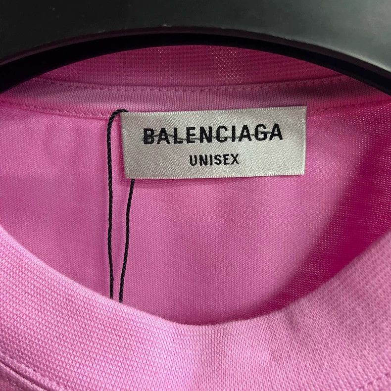 Balenciaga Balenciaga Pink Logo T-Shirt with Rhinestones Size US M / EU 48-50 / 2 - 6 Thumbnail