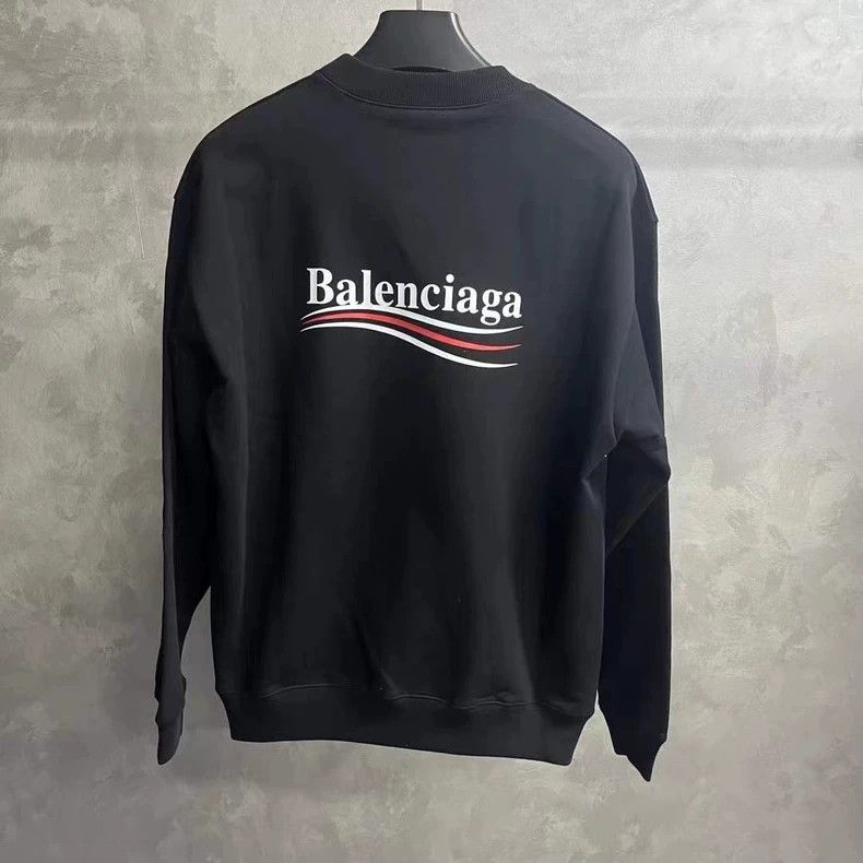 Balenciaga Balenciaga Black Logo Embroidered Long Sleeve Sweatshirt Size US M / EU 48-50 / 2 - 2 Thumbnail