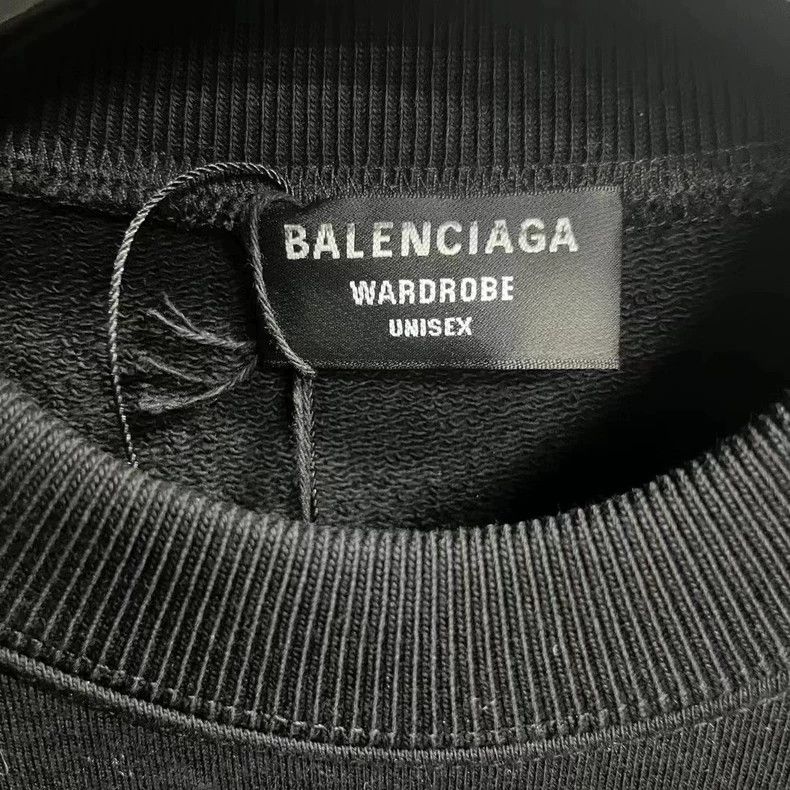 Balenciaga Balenciaga Black Logo Embroidered Long Sleeve Sweatshirt Size US M / EU 48-50 / 2 - 5 Thumbnail