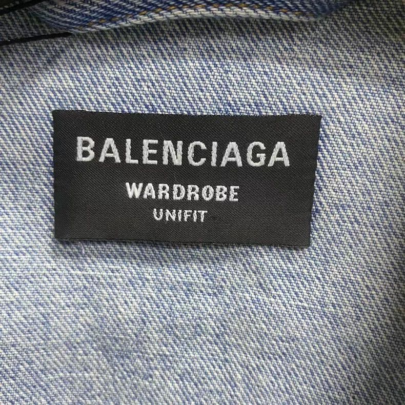 Balenciaga Balenciaga Blue Embroidered Logo Denim Jacket Size US XS / EU 42 / 0 - 3 Thumbnail