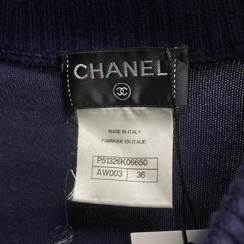 Chanel Chanel Blue Short Sleeve Knitted Top Size US S / EU 44-46 / 1 - 4 Thumbnail
