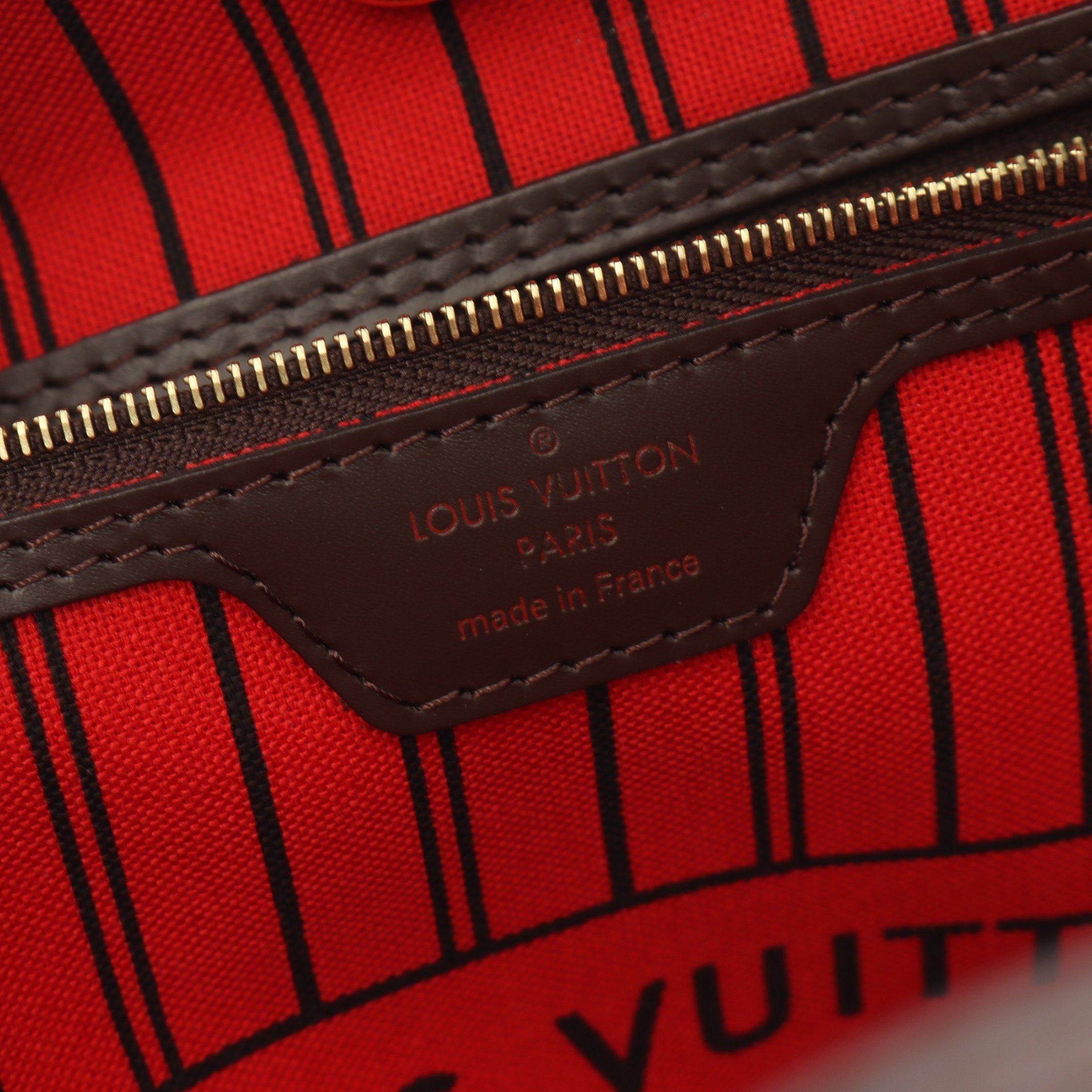 Louis Vuitton Louis Vuitton Neverfull Mm Damier Ebene Cerise Shoulder Bag Tote Leather Brown Size ONE SIZE - 4 Thumbnail