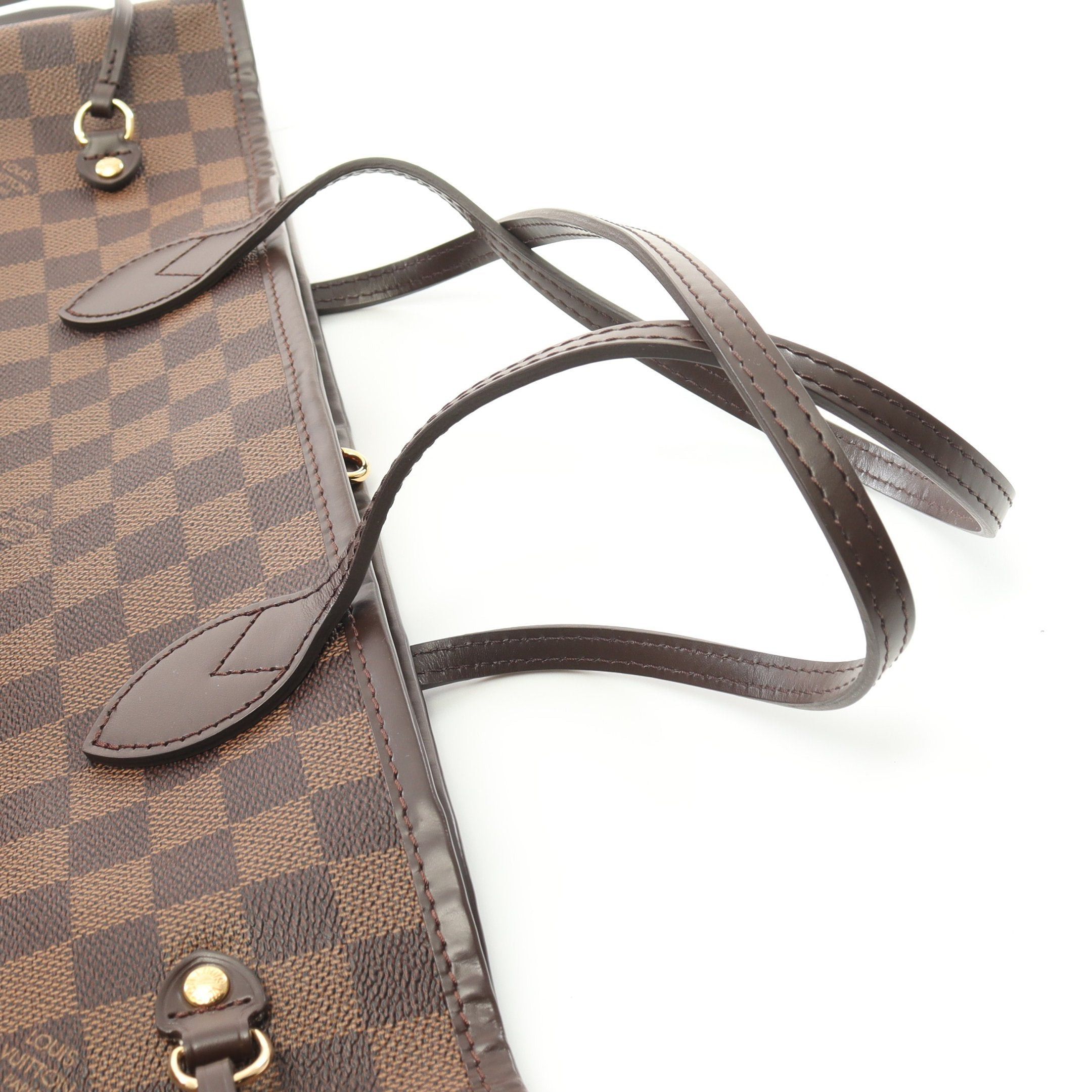 Louis Vuitton Louis Vuitton Neverfull Mm Damier Ebene Cerise Shoulder Bag Tote Leather Brown Size ONE SIZE - 7 Thumbnail
