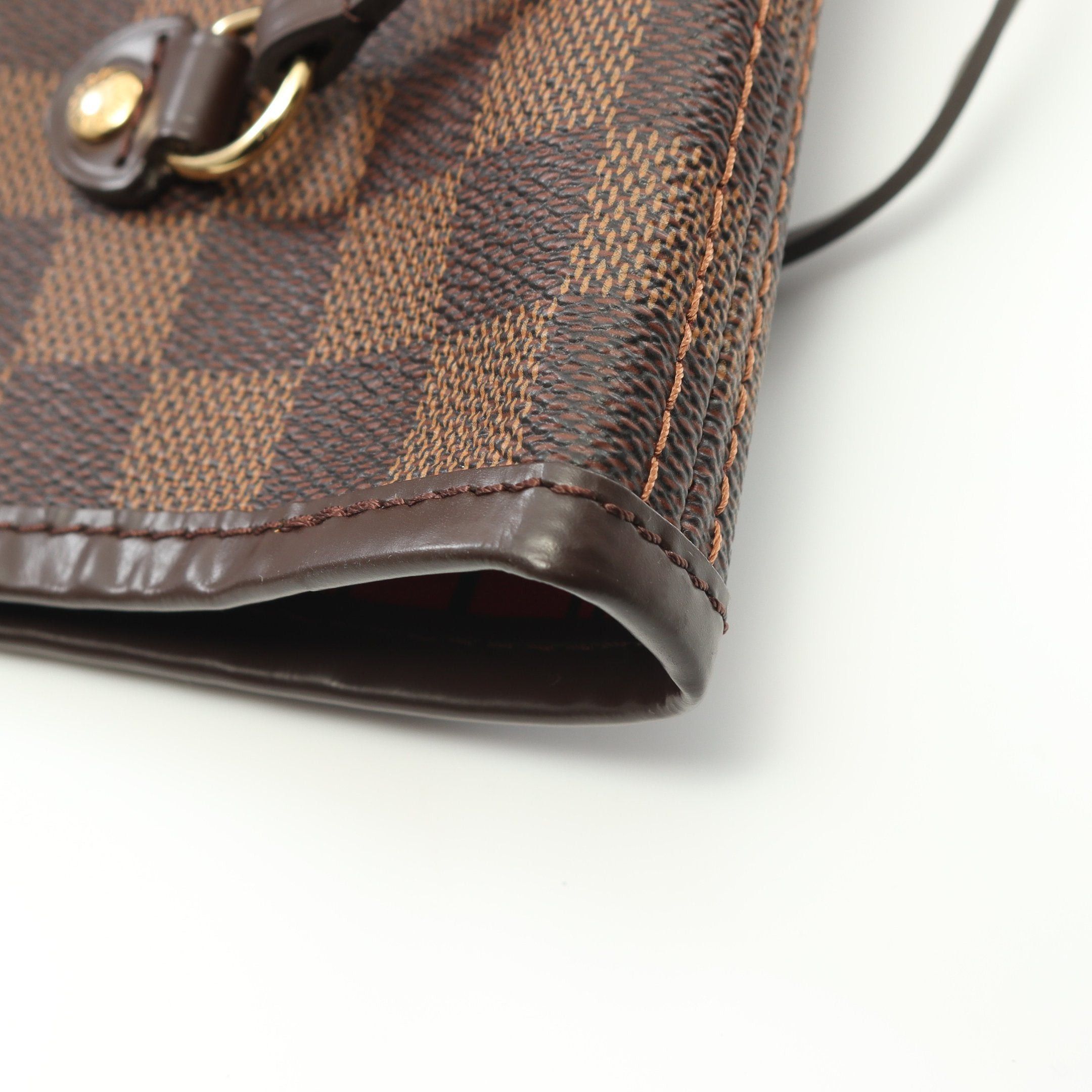 Louis Vuitton Louis Vuitton Neverfull Mm Damier Ebene Cerise Shoulder Bag Tote Leather Brown Size ONE SIZE - 6 Thumbnail