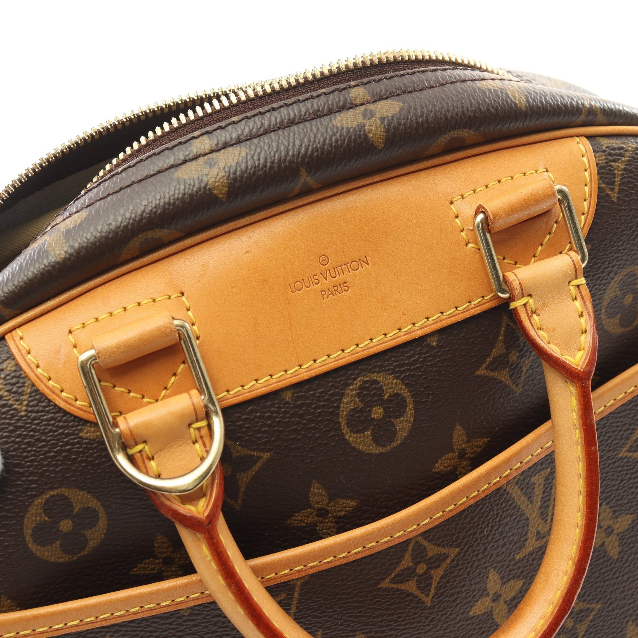 Louis Vuitton Louis Vuitton Trouville Monogram Handbag Leather Brown Size ONE SIZE - 11 Thumbnail