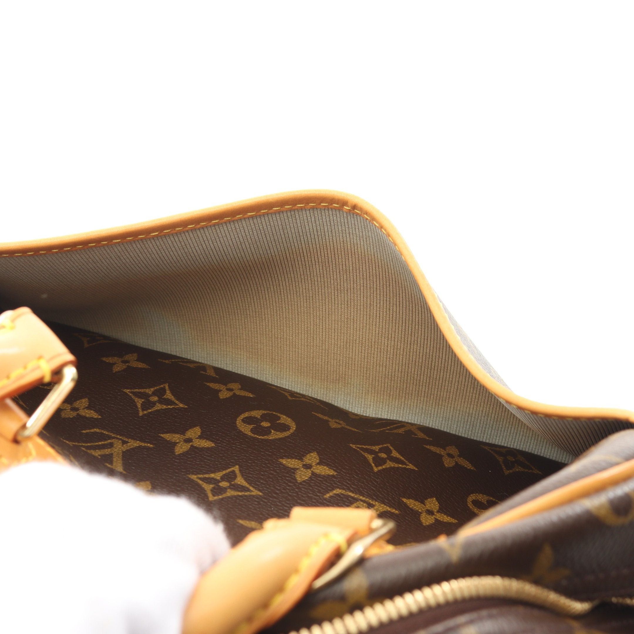 Louis Vuitton Louis Vuitton Trouville Monogram Handbag Leather Brown Size ONE SIZE - 6 Thumbnail