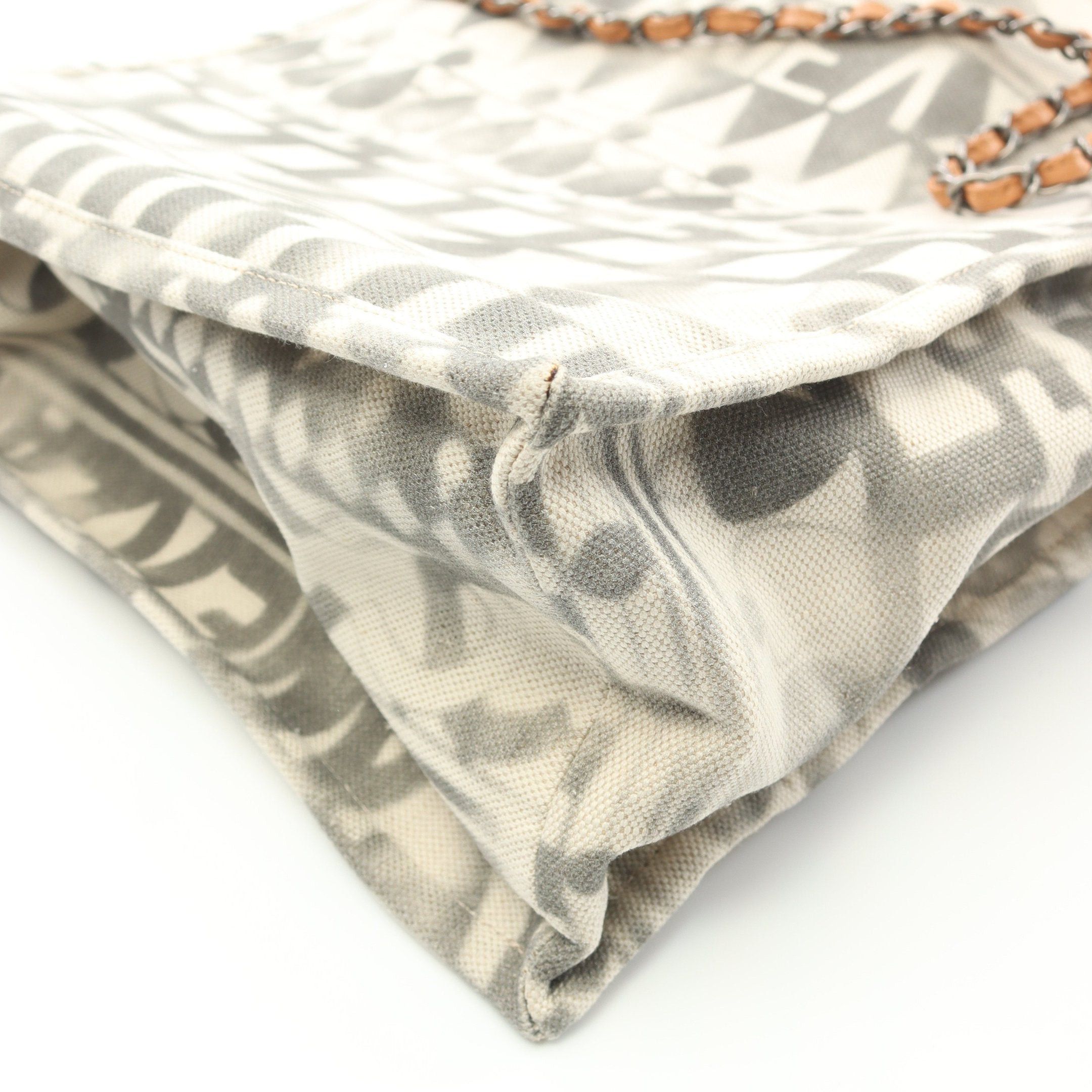Chanel Chanel Coco Mark Chain Shoulder Bag Tote Canvas Leather Off White Light Brown Silver Hardware Size ONE SIZE - 8 Thumbnail