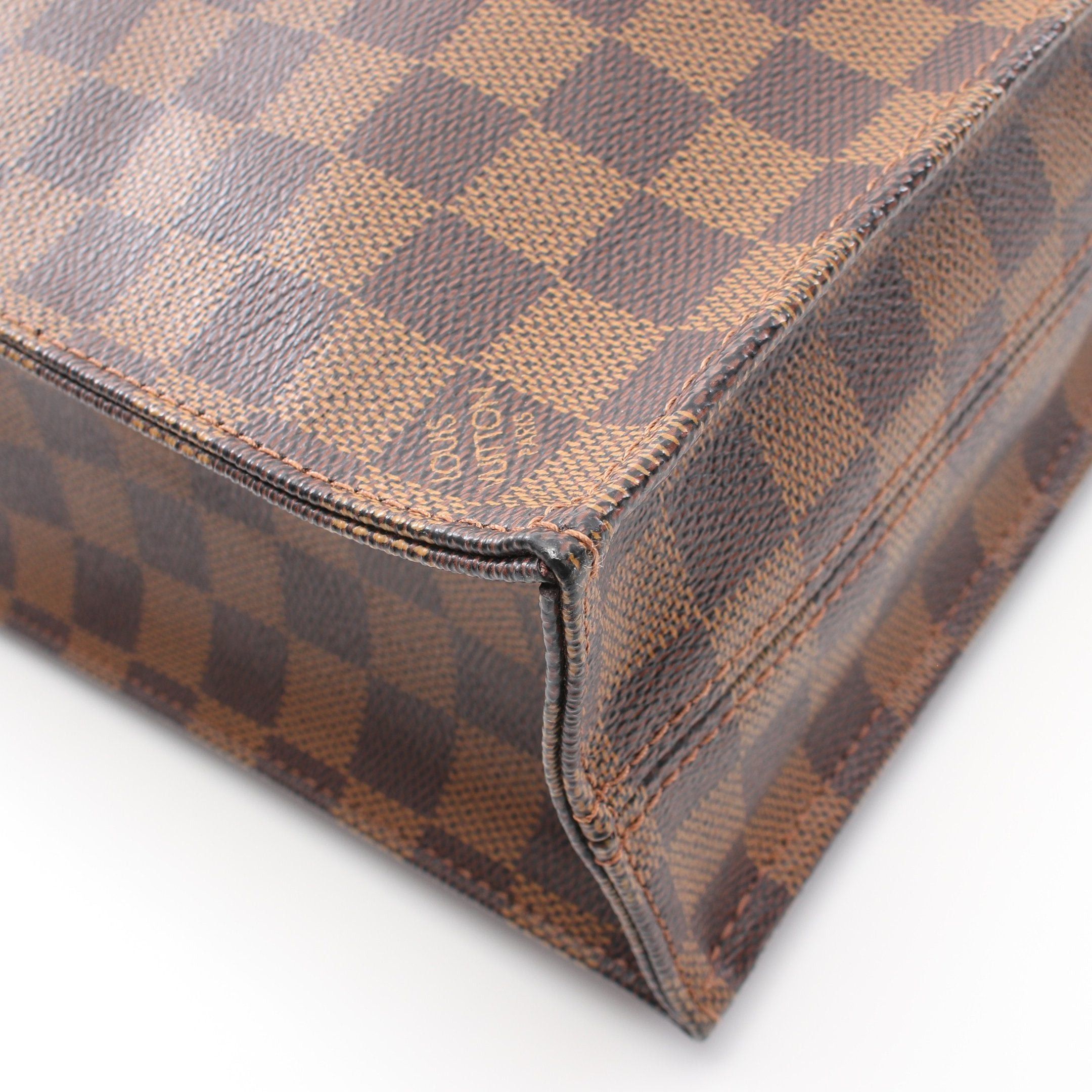 Louis Vuitton Louis Vuitton Sac Plat Damier Ebene Handbag Tote Bag Leather Brown Size ONE SIZE - 7 Thumbnail