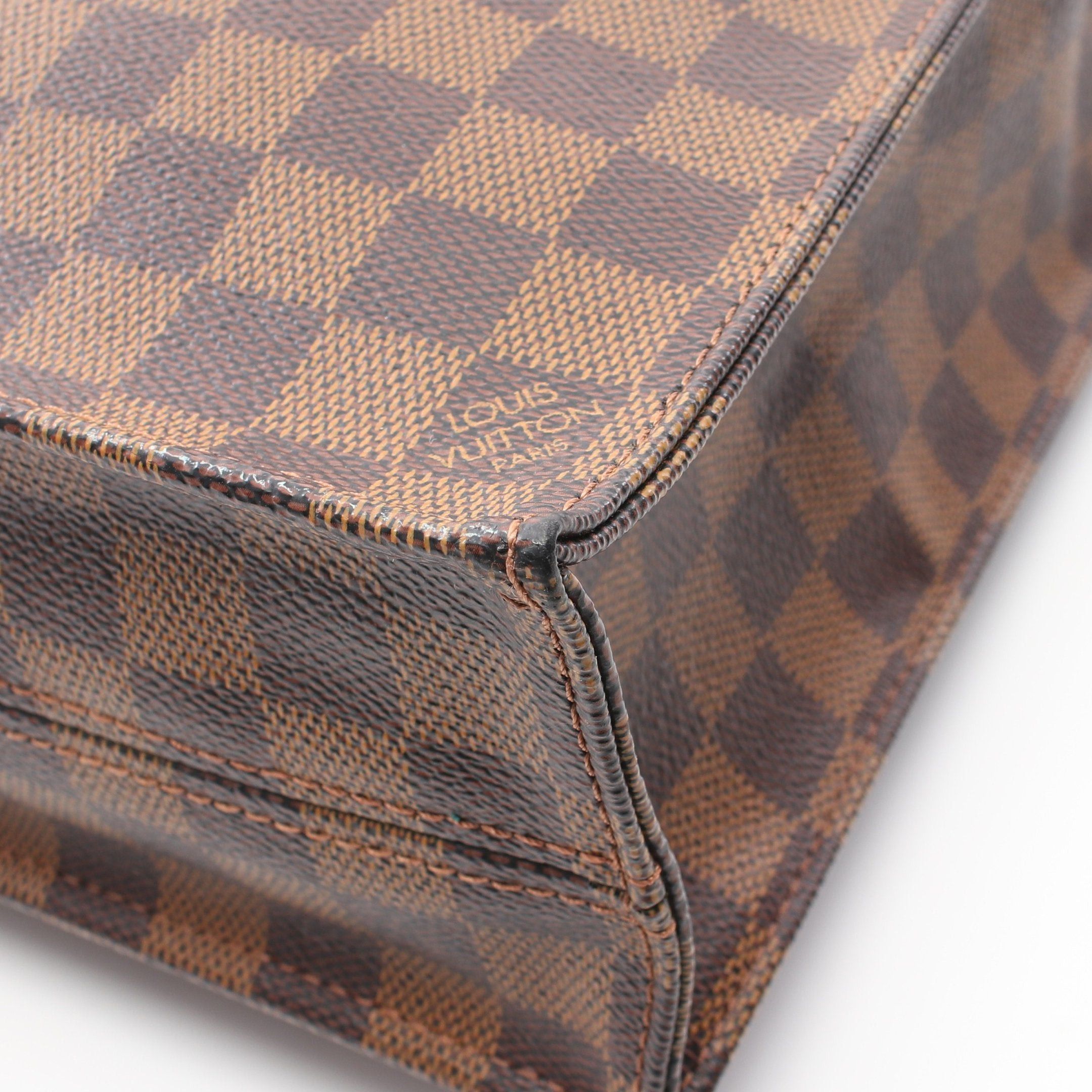 Louis Vuitton Louis Vuitton Sac Plat Damier Ebene Handbag Tote Bag Leather Brown Size ONE SIZE - 6 Thumbnail