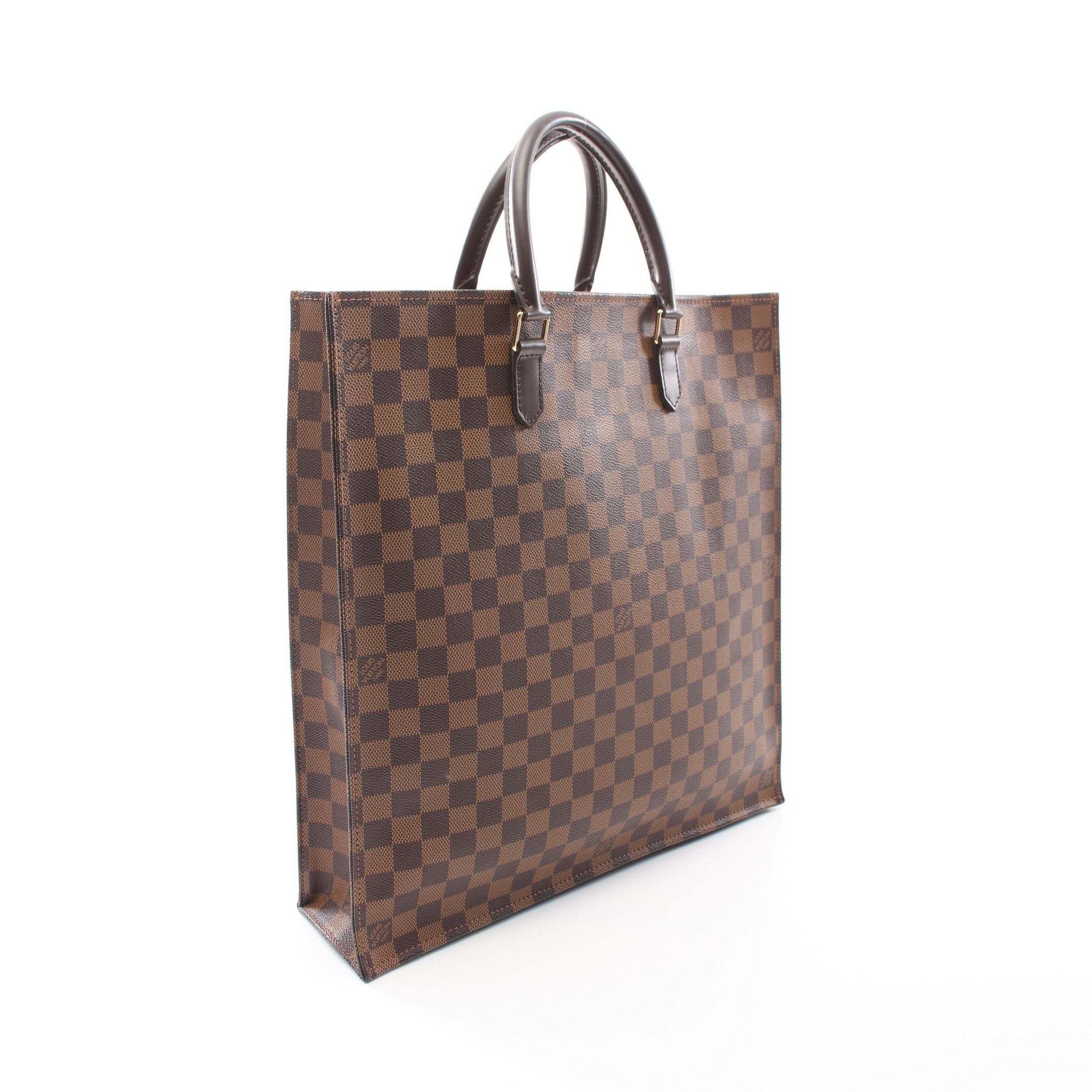 Louis Vuitton Louis Vuitton Sac Plat Damier Ebene Handbag Tote Bag Leather Brown Size ONE SIZE - 2 Thumbnail