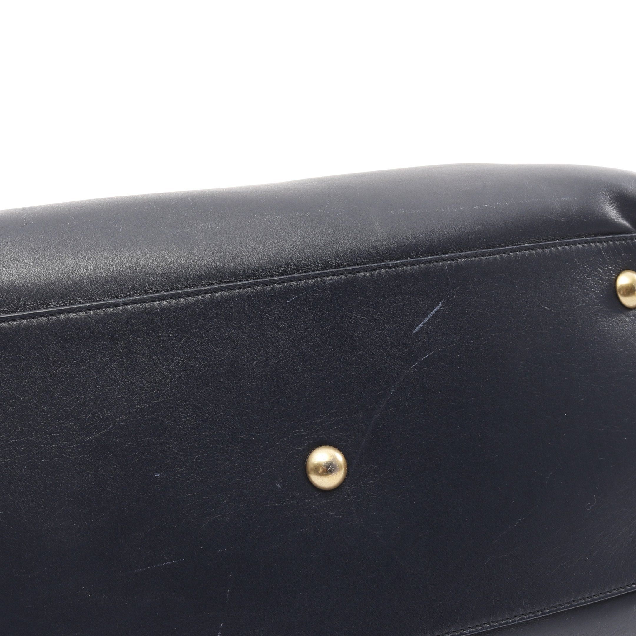 Yves Saint Laurent Yves Saint Laurent Classic Duffle 6 Handbag Leather Navy Size ONE SIZE - 8 Thumbnail
