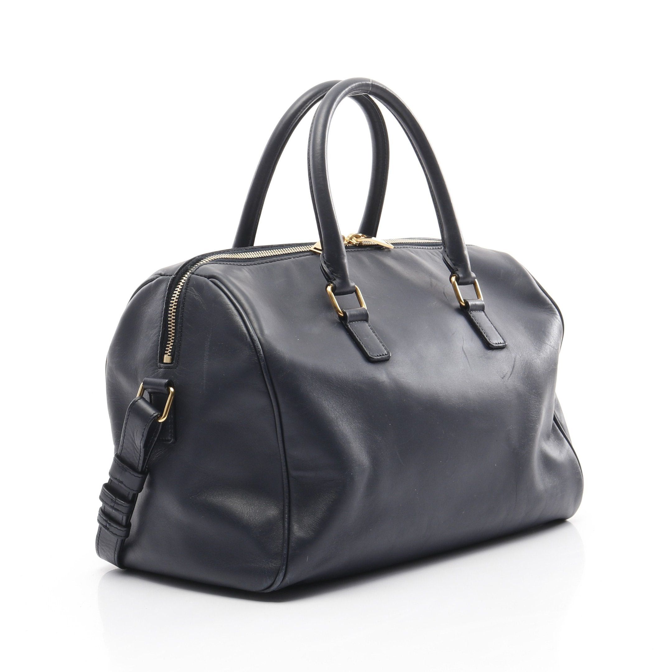 Yves Saint Laurent Yves Saint Laurent Classic Duffle 6 Handbag Leather Navy Size ONE SIZE - 2 Thumbnail