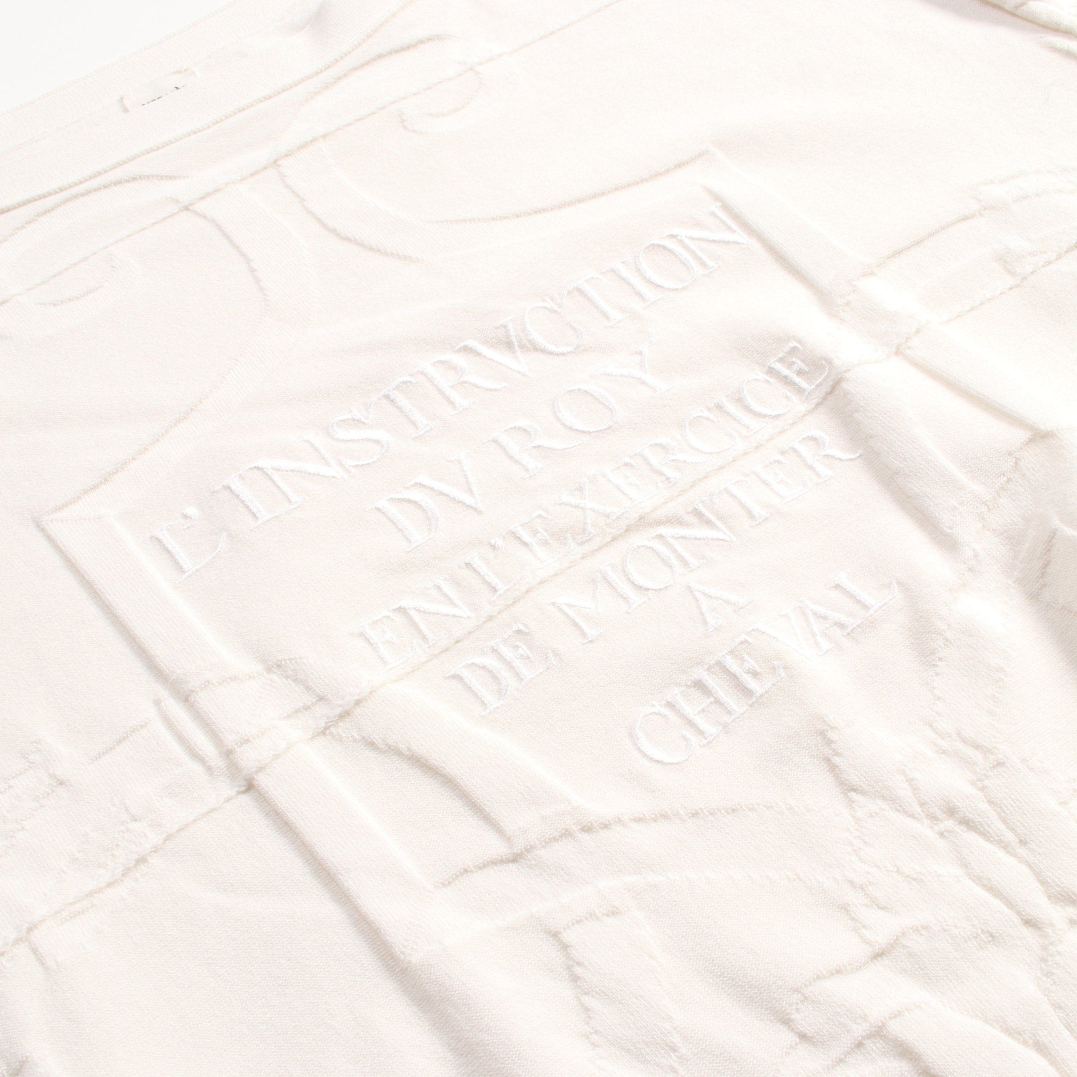 Hermes Hermes Knit Cut And Sew Short Sleeve Embroidery Silk Off White Size ONE SIZE - 7 Thumbnail