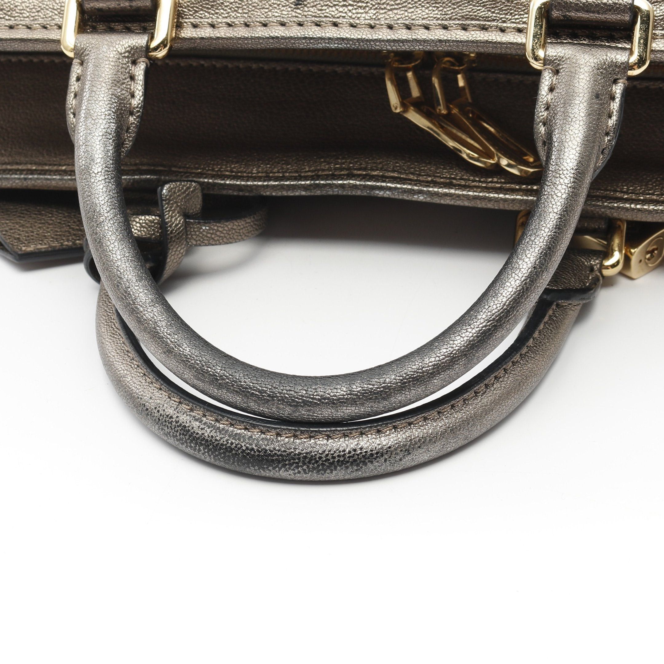 Loewe Loewe Amazona28 Handbag Leather Gray Green Metallic Size ONE SIZE - 7 Thumbnail