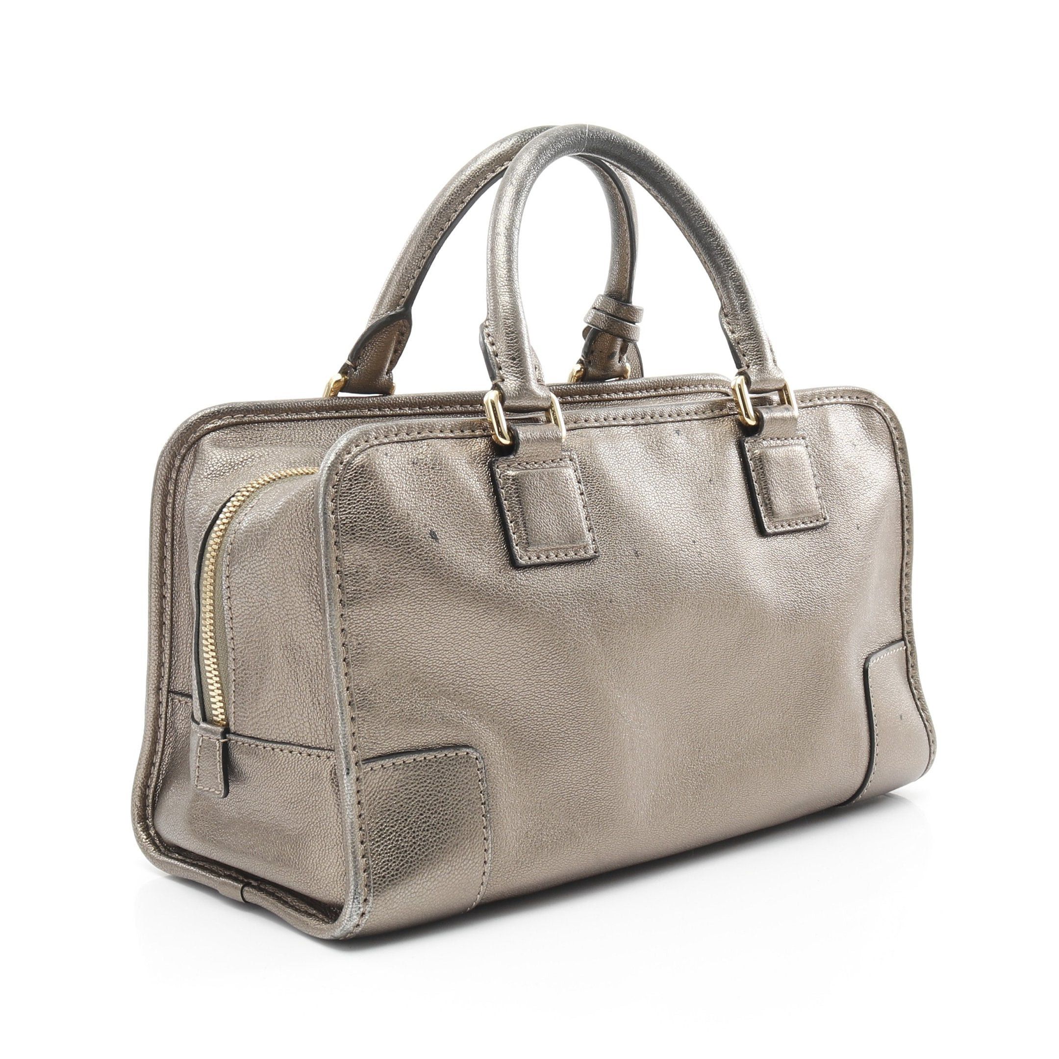 Loewe Loewe Amazona28 Handbag Leather Gray Green Metallic Size ONE SIZE - 2 Thumbnail