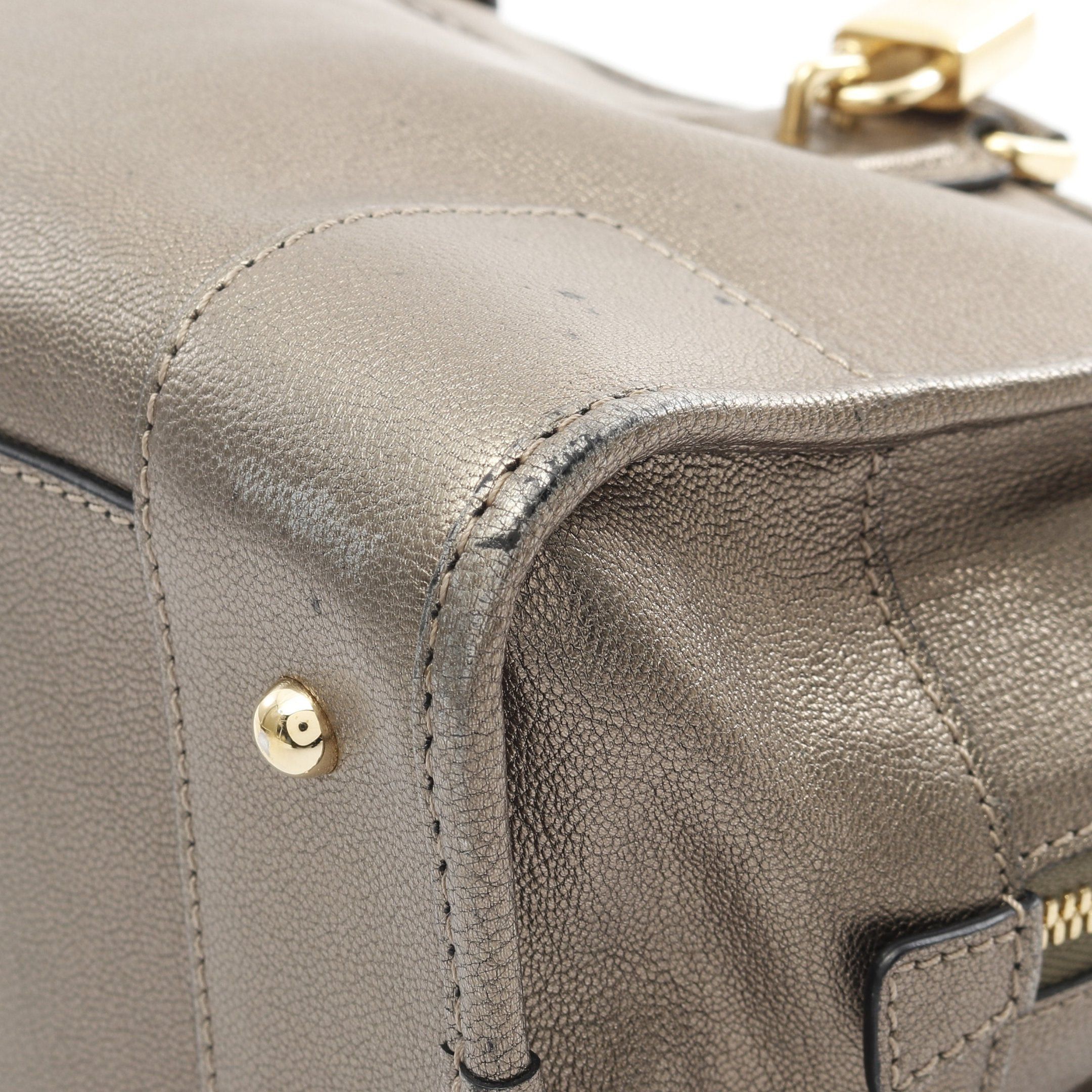 Loewe Loewe Amazona28 Handbag Leather Gray Green Metallic Size ONE SIZE - 6 Thumbnail