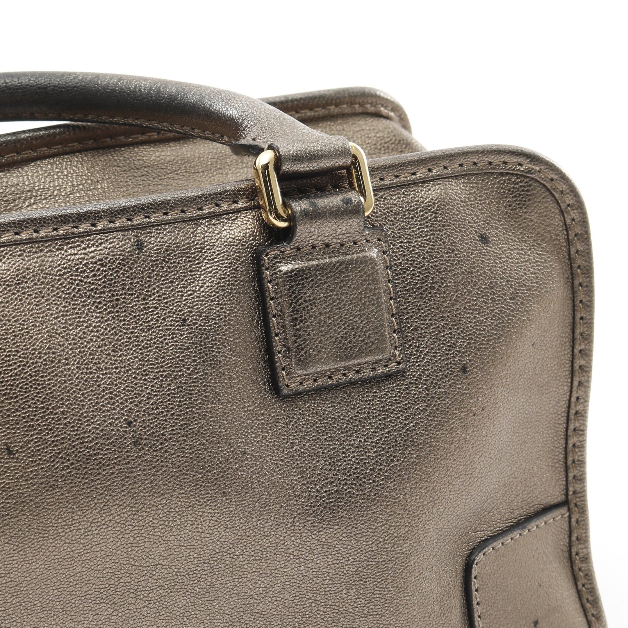 Loewe Loewe Amazona28 Handbag Leather Gray Green Metallic Size ONE SIZE - 11 Thumbnail