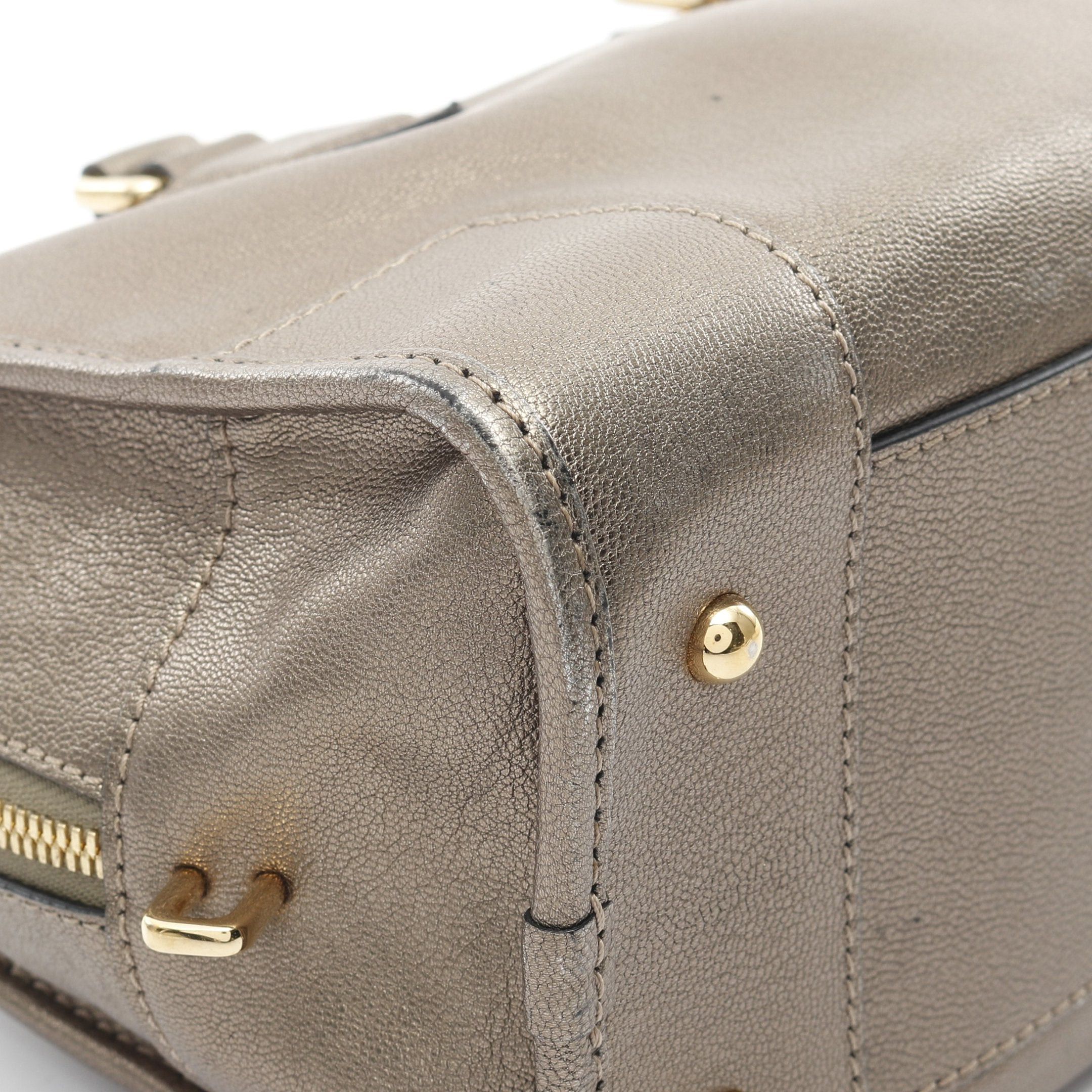 Loewe Loewe Amazona28 Handbag Leather Gray Green Metallic Size ONE SIZE - 5 Thumbnail