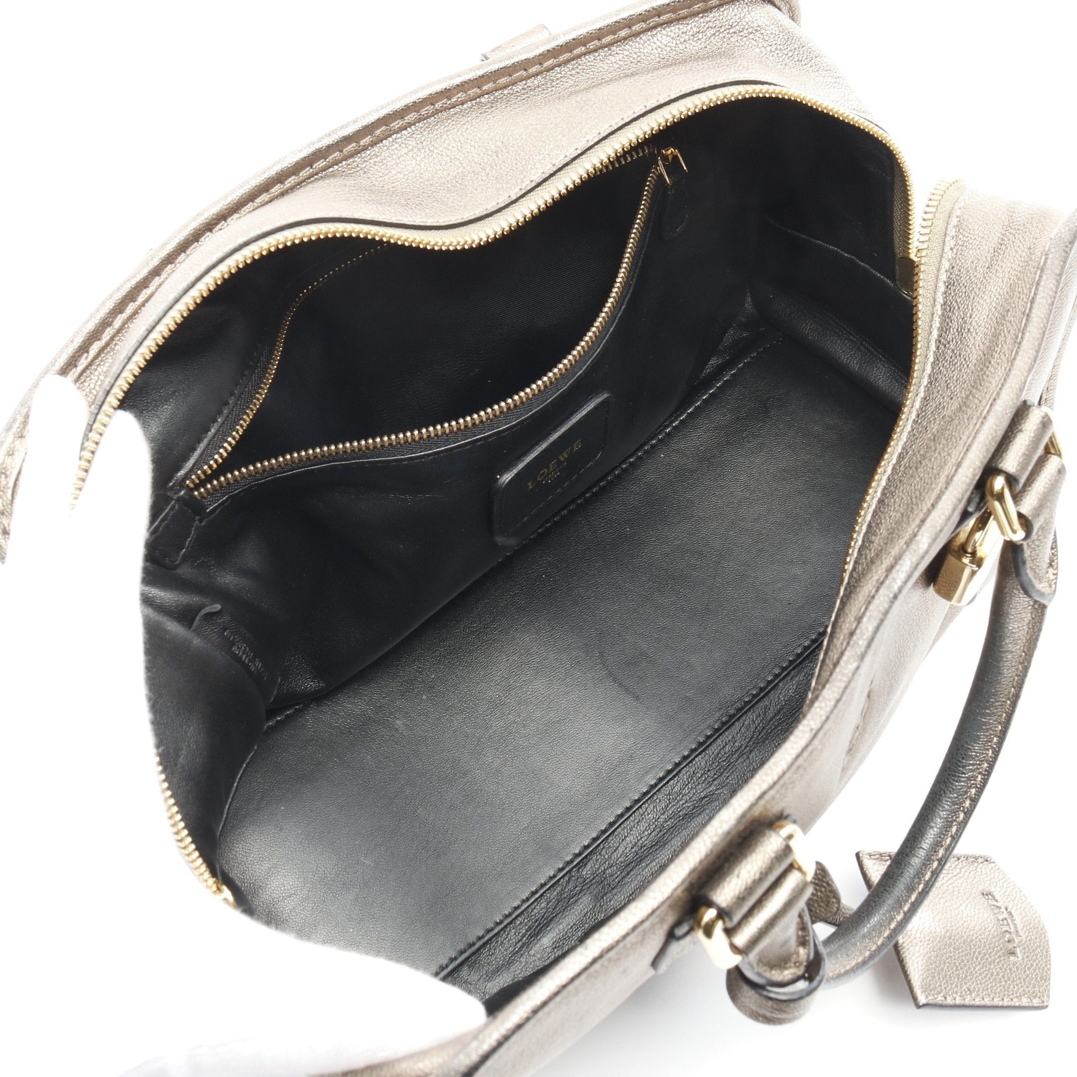 Loewe Loewe Amazona28 Handbag Leather Gray Green Metallic Size ONE SIZE - 3 Thumbnail