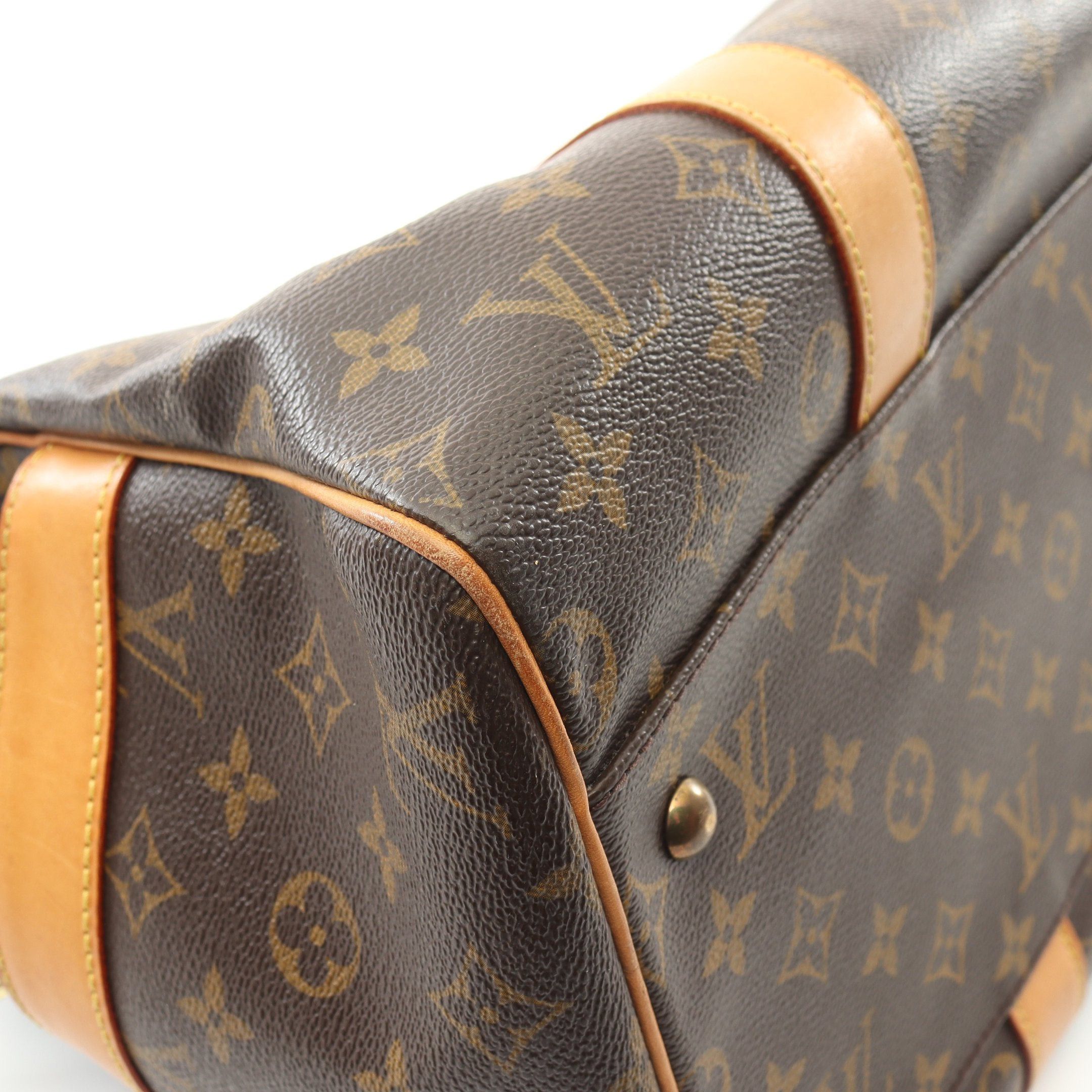 Louis Vuitton Louis Vuitton Carryall Monogram Boston Bag Leather Brown Size ONE SIZE - 9 Thumbnail