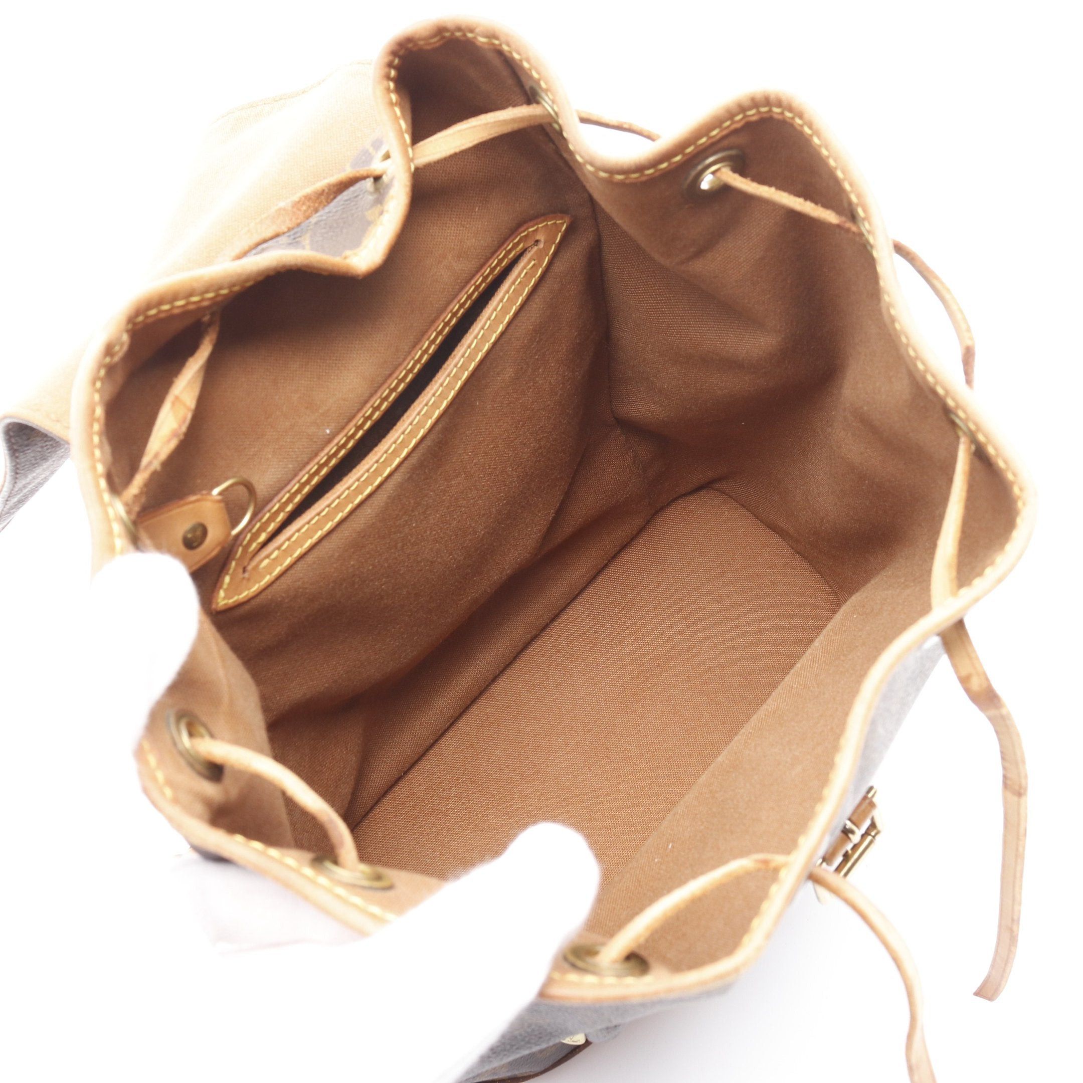 Louis Vuitton Louis Vuitton Montsouris Mm Monogram Backpack Rucksack Leather Brown Size ONE SIZE - 3 Thumbnail