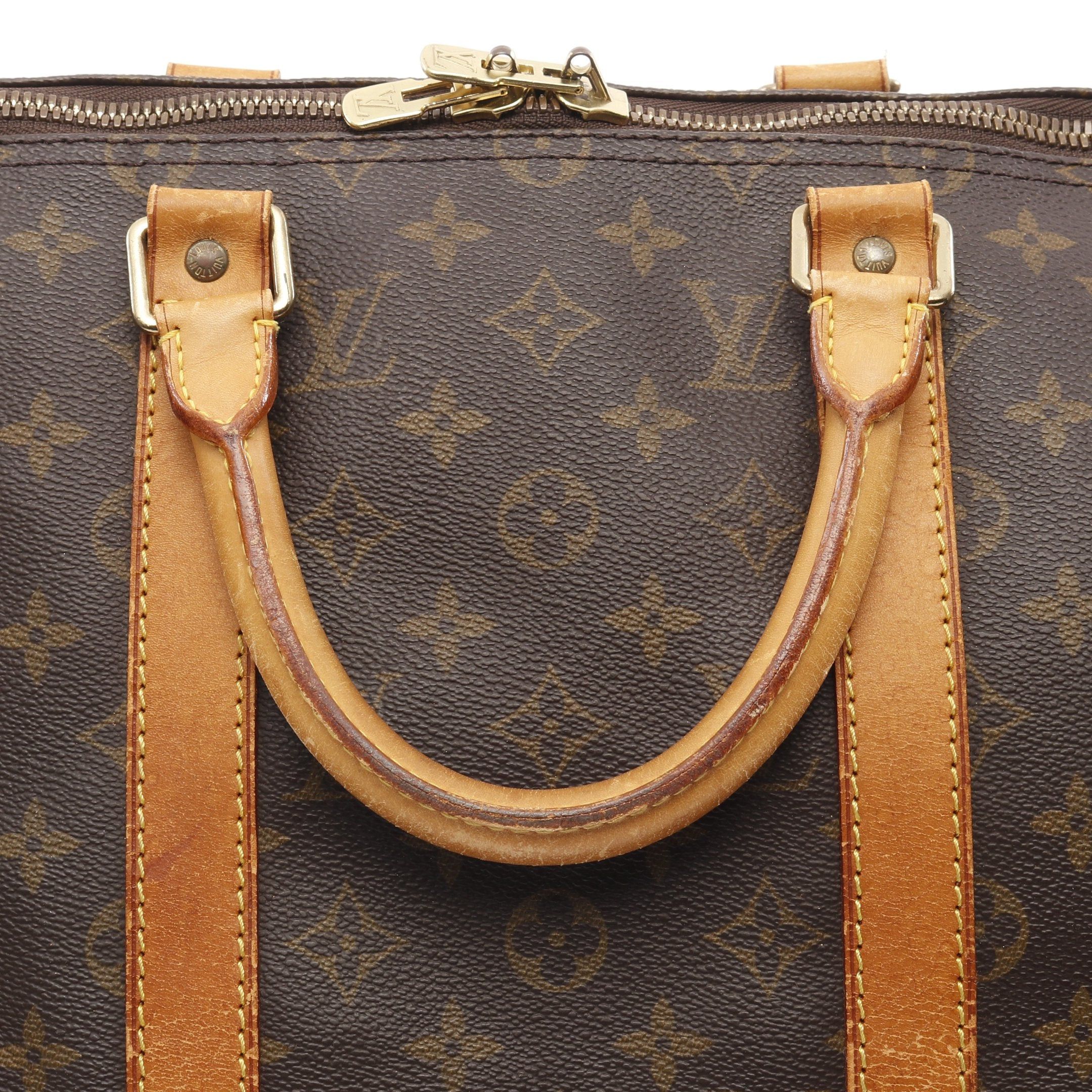Louis Vuitton Louis Vuitton Keepall 50 Monogram Boston Bag Leather Brown Size ONE SIZE - 12 Thumbnail