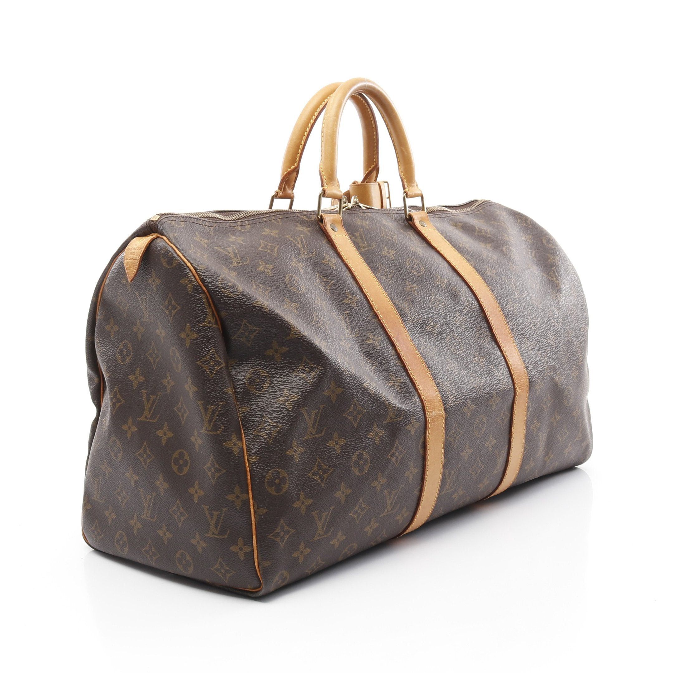 Louis Vuitton Louis Vuitton Keepall 50 Monogram Boston Bag Leather Brown Size ONE SIZE - 2 Thumbnail