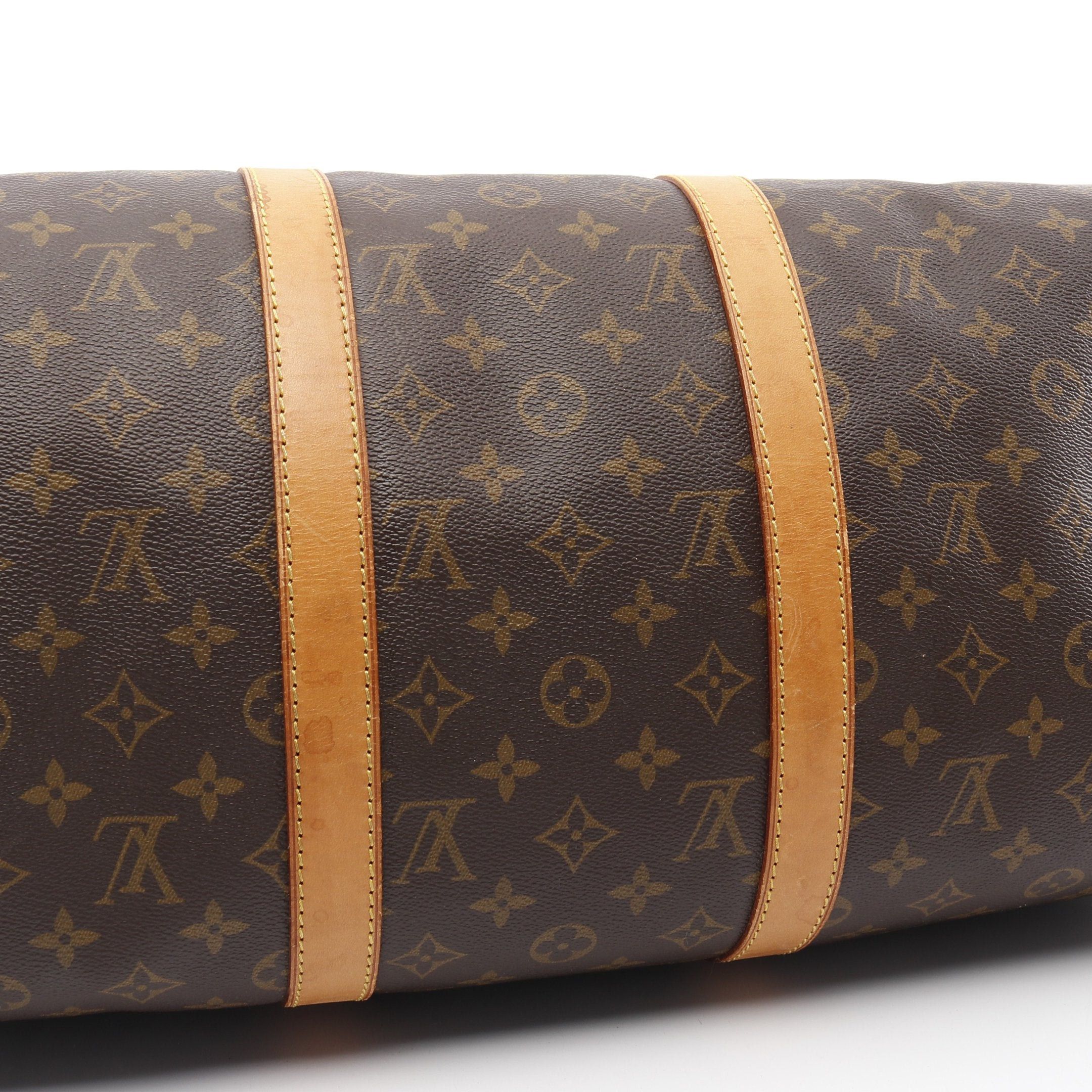 Louis Vuitton Louis Vuitton Keepall 50 Monogram Boston Bag Leather Brown Size ONE SIZE - 15 Thumbnail