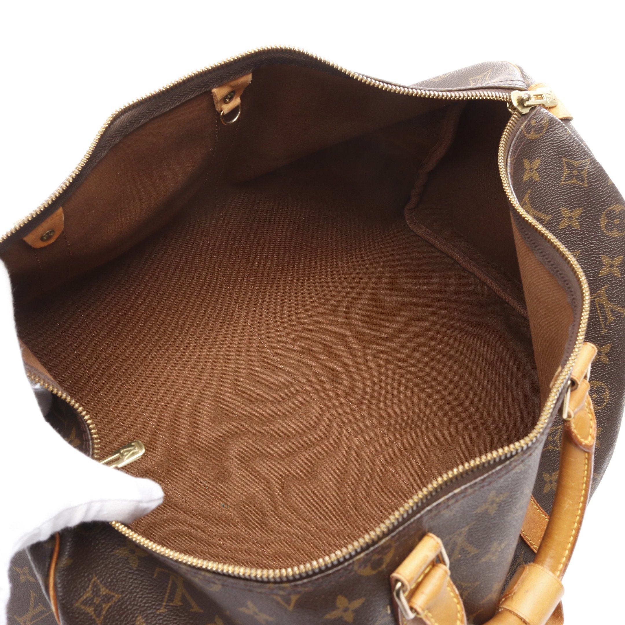 Louis Vuitton Louis Vuitton Keepall 50 Monogram Boston Bag Leather Brown Size ONE SIZE - 3 Thumbnail