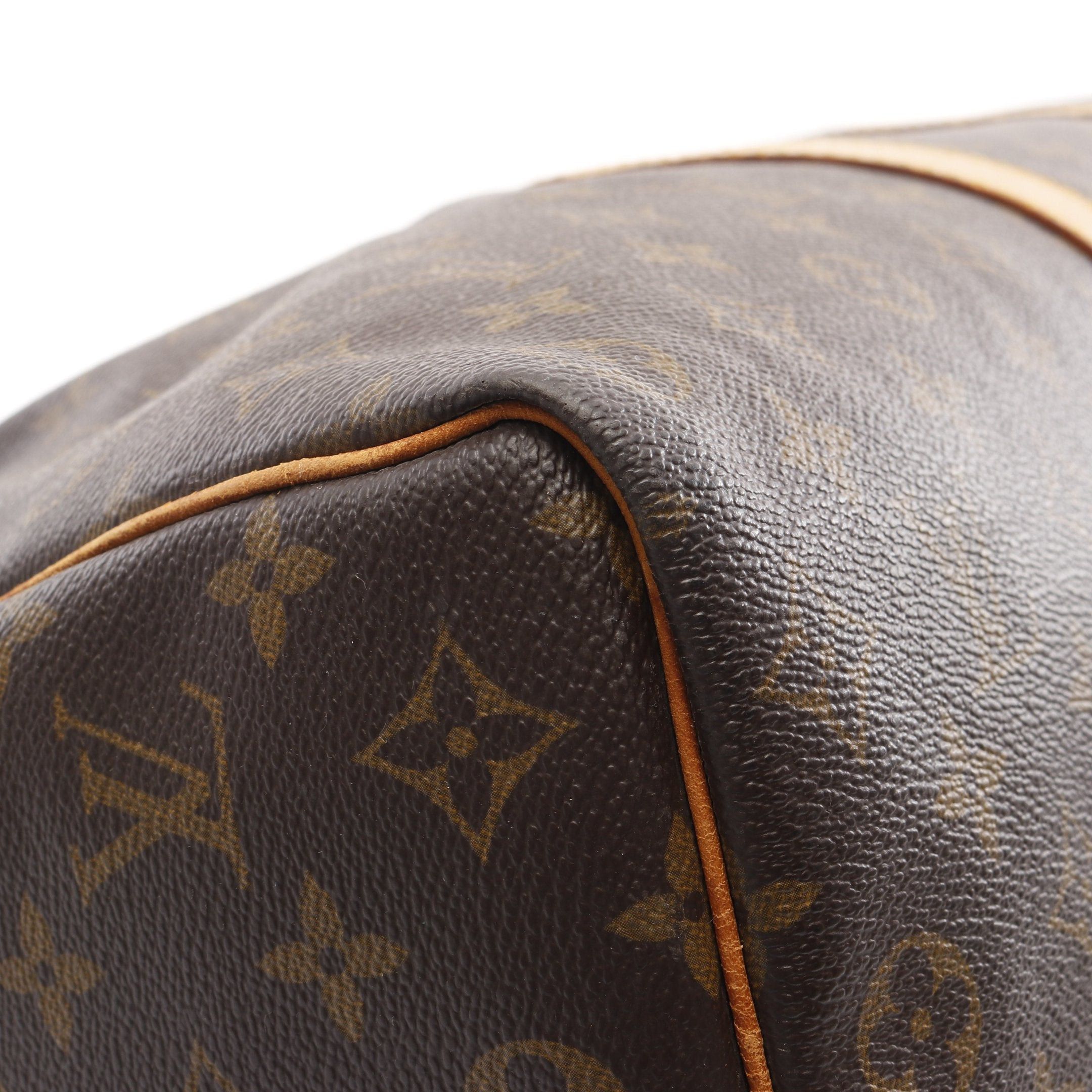Louis Vuitton Louis Vuitton Keepall 50 Monogram Boston Bag Leather Brown Size ONE SIZE - 6 Thumbnail