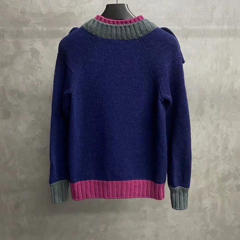 Chanel Chanel Blue Pink Color Block Knit Sweater Size US M / EU 48-50 / 2 - 2 Thumbnail