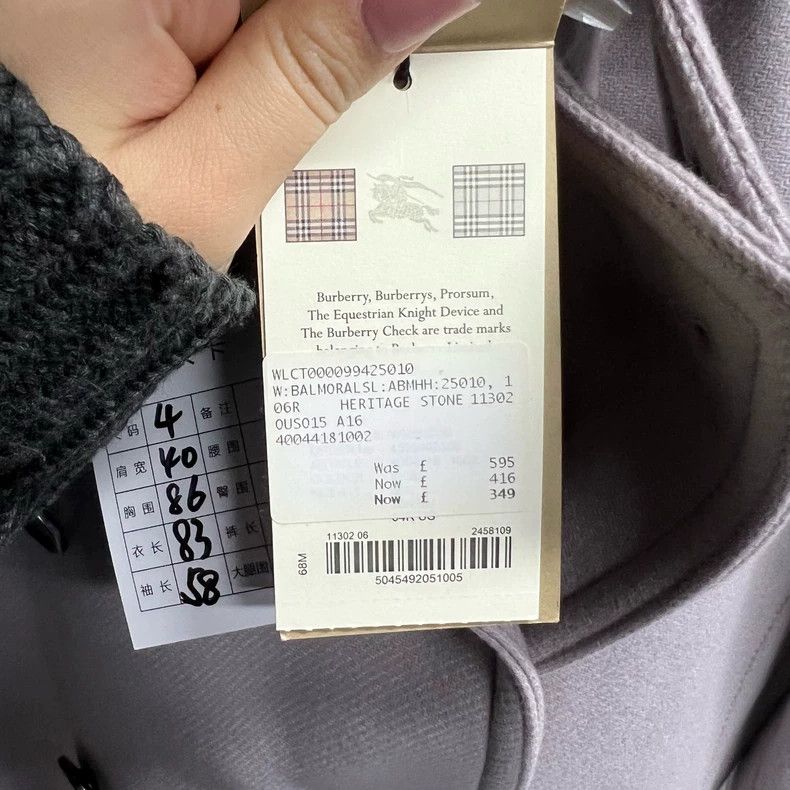 Burberry Burberry Double-Breasted Wool Overcoat in Purple Size US S / EU 44-46 / 1 - 3 Thumbnail