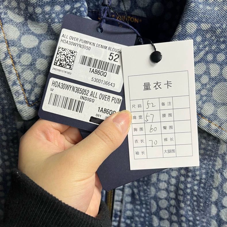 Louis Vuitton Louis Vuitton Blue Pumpkin Pattern Denim Jacket Size US XXL / EU 58 / 5 - 3 Thumbnail