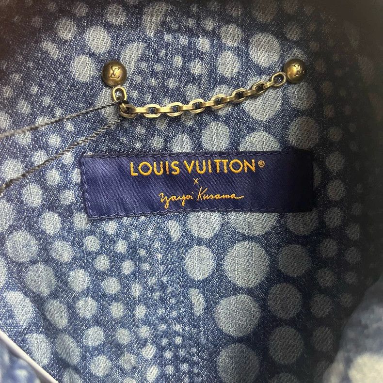 Louis Vuitton Louis Vuitton Blue Pumpkin Pattern Denim Jacket Size US L / EU 52-54 / 3 - 2 Thumbnail