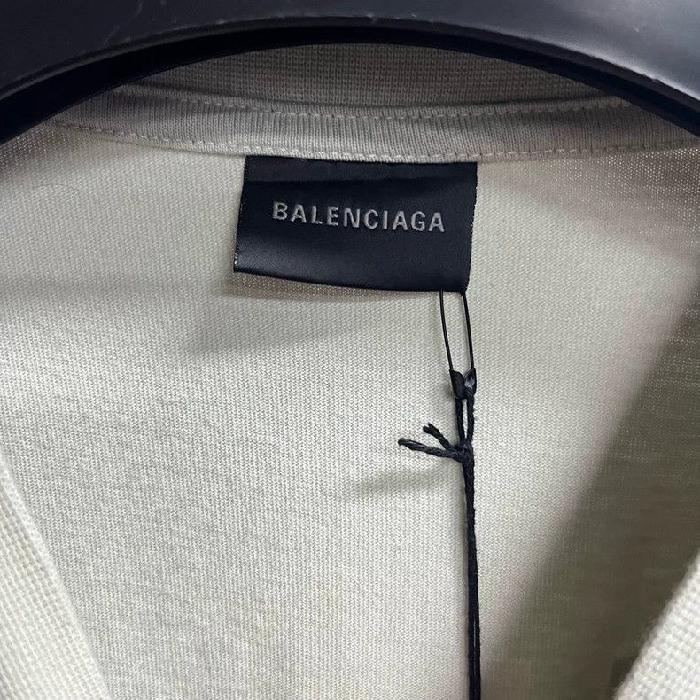 Balenciaga Balenciaga Beige Logo Short Sleeve T-Shirt Size US S / EU 44-46 / 1 - 2 Thumbnail