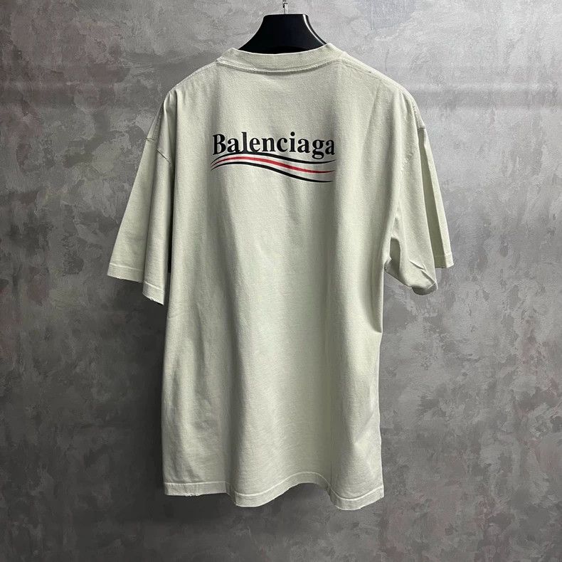 Balenciaga Balenciaga Beige Logo Short Sleeve T-Shirt Size US S / EU 44-46 / 1 - 5 Thumbnail