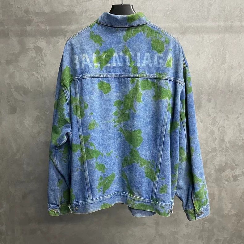 Balenciaga Blue Plant Pattern Logo Denim Jacket Size US S / EU 44-46 / 1 - 2 Thumbnail